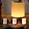 Mini Night Light Smart Portable Touch Control Colorful LED Desk Table Lamp Support TF Card AUX LED Bedside Table Lamp For Christmas Party Brithday Gift