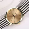 Wristwatches Watches Ladies 2023 Women Stripe Floral Cloth Quartz Analog Dial Bracelet Wristwatch High Quality Watch Black Reloj Dama