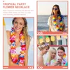 Decorative Flowers 36pcs Hawaiian Leis Fabric Flower Necklaces Hawaii Floral Necklace Party Garland Decorations