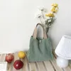 Shopping Bags ISKYBOB Women Corduroy Canvas Lunch Bag Picnic Mini Tote Cotton Cloth Small Handbag Pouch Dinner Container Food Storage