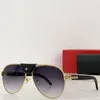 Mens High-end marka luksusowy projektant santos okulary przeciwsłoneczne męskie damskie metalowa rama metalowa drewniana noga Złota obiektyw UV400 Wyjazd okulary przeciwsłoneczne CT0037