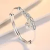 Bangle Adjustable Bracelet Expandable Open Wristband Xmas Gift For Men Women Silver