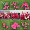 Decorative Flowers Pink Series Artificial Wedding Floral Arrangement Materials Rose Hydrangea Plant Leaves Home Room Table Vase Decor Flower