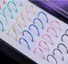 Nose Rings Studs NEW 40PCS nose ring box packaging three colors nose ring set auger decorative accessories3483103