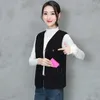 Gilets pour femmes Gilet chauffant en polaire pour femmes avec 5 zones de chauffage Température réglable sans manches Veste de couleur unie Vêtements