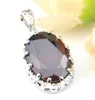 Thanksgiving Day Jewelry Red Garnet Oval Cut Pendants 925 Silver Jewelry for Women Necklace Pendants Mother Gift P000615986434271137