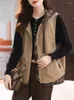 Gilet da donna Gilet di velluto a coste Giacca Primavera Autunno Inverno 2024 Esplosioni Stile occidentale Indossa Gilet europeo madre I05