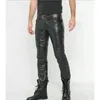 Pantaloni da uomo in vera pelle di montone Jeans a gamba dritta per biciclette pesanti Tendenze della moda europea e americana