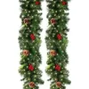 Christmas Decorations Christmas Wreaths with Pinecones Red Berries Artificial Christmas Garland for Fireplaces Stairs Front Door Year Decoration 231211