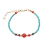 Europa y Estados Unidos pulsera de cuentas hecha a mano simple pulsera de amistad de cristal de color bohemio joyería de verano hecha a mano2828