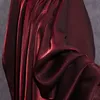 Ткань и шитье с градиентом винно-красного глазурованного шелкового атласа Ханфу Брюки-брюки Юбка для свадьбы Дышащая яркая блестящая юбка 231211