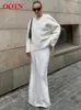 Roupas étnicas OOTN elegante branco cintura alta trompete saias rua chique cetim longo feminino outono poliéster até o chão saia de seda 2023 231212