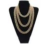 Hip Hop Bling Fashion Chains kettingen Sieraden Heren Goud Zilver Miami Cubaanse Link Chain Kettingen Diamond Iced Out Chian5629783