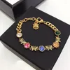 Link Bracelets Twist Piece Chain Butterfly Colorful Tiger Head Vintage Bracelet