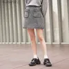 Skirts Semir Skirt Women R Edge Skirt Retro 2023 Winter New Temperament Texture A-Line SkirtL231212