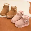 2023 criança bota de couro genuíno neve meninas de pelúcia curto novos sapatos infantis, botas de algodão quente para meninos, botas de inverno