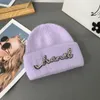 Mode beanie designer kepsar män kvinnor c Brand Crystal Double Letter Skull Caps Wool Sticked Cap Monterad unisex vinter kashmhere förtjockar varma hattar tillbehör