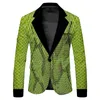 Men's Suits HOO 2024 White Cloud 3D Digital Printing Blazer Youth Fashion Plus Size Leisure Blazers
