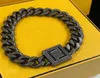 Europe and the United States Hip Hop Cuba Link Chain Bracelet Black Heavy Industry Designer Bracelet Unisex4243705