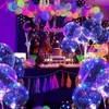 10pc Dekoracja imprezowa prowadziło świecące balony, które świecą w ciemnych jasnych balonach helu z światłami sznurkowymi Walentynki Dekoracje urodzinowe 231212