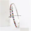 Bangle Bangle Luxury Summer Rame Arcobaleno Cz Braccialetti rotondi Braccialetti Mti Colori Braccialetti con ciondoli in cristallo per le donne Gioielli di marca da sposa Dr Dhtpb