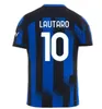 23 24 Lukaku Soccer Jersey Barella Inters Dzeko Milans Lautaro Vidal J. Correa 23 24 Fotbollskjorta Calhanoglu Gagliardini Men kit Yellow 3rd Man Equpment