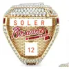 Andra modetillbehör Toppkvalitet AAA 6 Spelare Namn Ring Soler Man Albies 2021 2022 World Series Baseball Braves Team Championship Dhmut