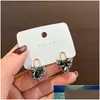 Stud Nouvelle arrivée à la mode cristal noir amour coeur boucles d'oreilles pour femmes doux délicat bijoux mode fête Oorbellen prix d'usine Dhcjh