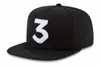 2017 popularna szansa Raper 3 czapka czapka czarna litera haft baseballowy Hip Hop Streetwear Strapback Snapback Sun Hat Bone9325367