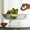 ディナーウェアセットは、皿の足元のボウルガラスフルーツ装飾ボウルモダンなサラダ砂糖漬けの果物をサービングします