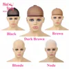 Perukkåpor Partihandel 60 stycken Wig Cap Hair Net för vävhårnät NETS STRECK MESH PERY CAP för att göra peruker Free Size Brown Naken Color 231211