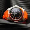 Montres-bracelets PARNSRPE - Montre automatique mécanique orange pour hommes Japon NH36 Lumineux Mode Saphir Enduit Étanche Acier Inoxydable Brossé