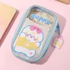 Kawaii Cartoon Multi-Layered Pencil Case Gauze Mesh Pencilcase Pen Bag Large Capacity Box Pouches For School