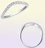 SHE 925 STERLING Gümüş İstiflenebilir Alyans Nişan Bandı Kadınlar Eğrisi Dalga Tasarımı AAAA Zircon Jewelry2873335