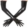 Fingerlösa handskar unisex latex gummi svart gjuten axel längd unisex lång fetisch l2210202728