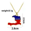 Hanger Kettingen Mode Haïti Kaart Falg Stad Ketting Goud Kleur Legering Mannen Vrouwen Land Jewerly Repiblik Ayiti Gift