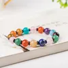 8mm Natural Stone Chakra Colorful Rainbow Beads Bracelet For Women Men Jewelry