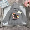 Çocuk Sweatshirts Erkek Kız Hoodies Gevşek Moda Mektubu Dalga Baskılı Sokak Giyim Hiphop Külotu Üstleri Çocuklar Günlük Sweatshirt Bebek Giyim Siyah Gri