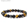 Charm Bracelets Naturel noir obsidienne hématite oeil de tigre perles Bracelets hommes pour magnétique Protection de la santé femmes âme bijoux Pulsera HombreL231214