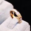 Новый Дизайнер Кольцо Ракушки Корейская Мода Розовое Золото Покрытием Палец Кристалл Подвески Кольцо Титановое стальное кольцо для Женщин Бижутерия B292F