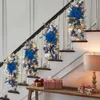 Christmas Decorations Colorful Christmas Wreath With Big Bow Ball Window Front Door Wall Fireplace Staircase Balcony Garden Window Christmas Decor 231211