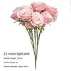 Decorative Flowers Rose Bouquet Imitation Floral Ornaments Fake Indoor Tv Cabinet Home Decorations