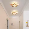 Tavan Işıkları İskandinav Lüks Lüks Kristal Balkon Ploakroom Lambası Minimalist Japon Tarzı Yollu Ahşap Led
