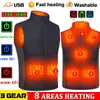 Gilets pour hommes Gilet chauffant hommes veste d'hiver femmes chaud électrique gilet thermique poisson randonnée camping en plein air infrarouge USB gilet chauffant veste 231211