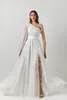 2024 Summer Boho Wedding Dress One Shoulder Long Santes Silt Ruffles A-Line Tulle Bridal Party Clow Custom Made for Woman Vestido de Noiva Robe Mariage