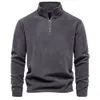 Autumn And Winter New Mens Polar Fleece Sweater Designer Stand Neck Half Zip Long Sleeve European Size Fashion Versatile Mens Top