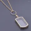 Pendanthalsband 10st/Lot Dog Tag Ashes Glass Urn Locket Cremation Personlig rektangel Living Relicario krage