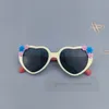 Girls love heart sunglasses girls colorful flowers applique frame sunglasses kids Uv 400 eyeglasses summer kids beach holiday adumbral Z5962