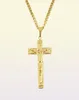 Collier jésus plaqué or en acier inoxydable, pendentif à la mode, colliers de foi religieuse pour hommes, bijoux Hip Hop 3773886