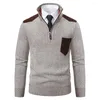 Men's Sweaters Sweater Pullover Daily Holiday Tops Warm Winter Casual Fleece Jumper Knitted Knitwear Men Plus Size Stand Collar